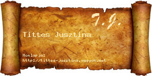 Tittes Jusztina névjegykártya